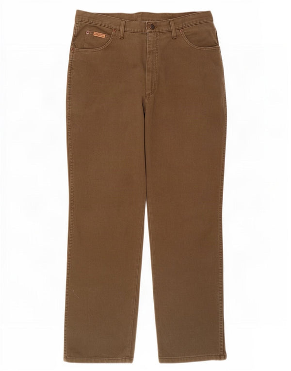 Мужские прямые повседневные брюки Wrangler Ohio W38 L32, хлопок цвета хаки