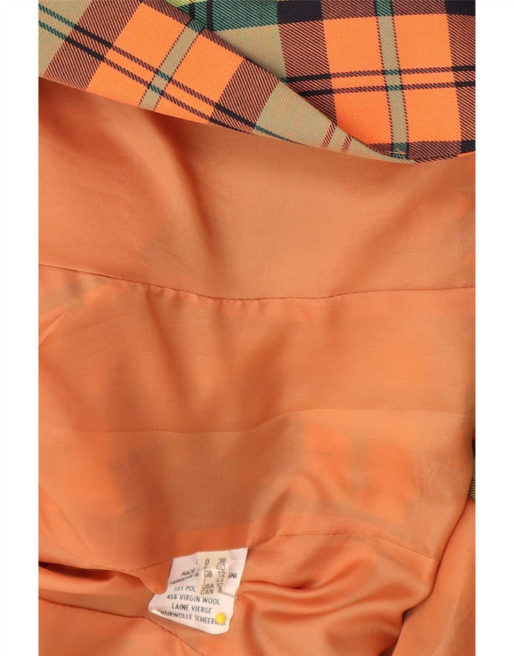 Женский двубортный пиджак HMC UK 12, средний, разноцветный в клетку