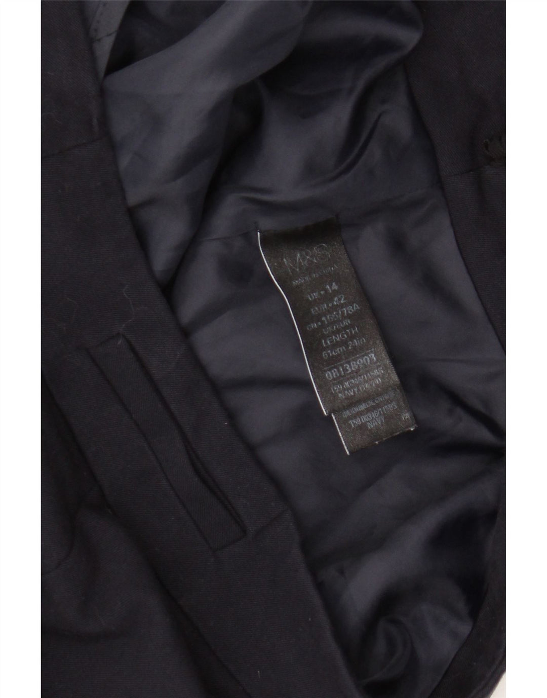Женская юбка-карандаш Marks & Spencer UK 14, большая W34, темно-синий полиэстер