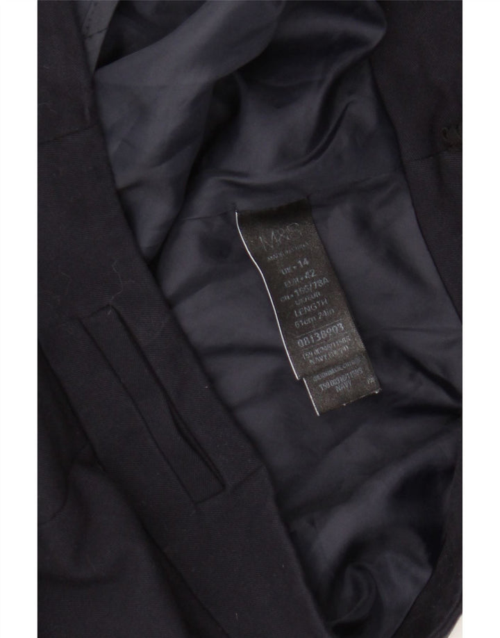 Женская юбка-карандаш Marks & Spencer UK 14, большая W34, темно-синий полиэстер