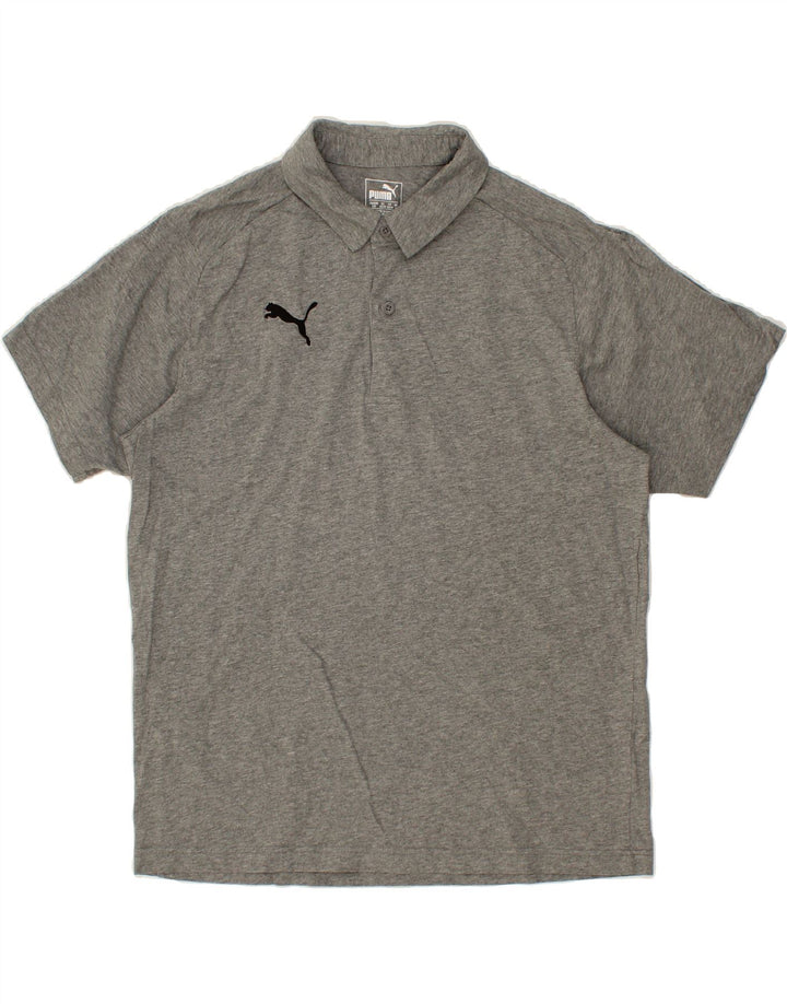 PUMA Mens Polo Shirt Large Grey Flecked Vintage Puma and Second-Hand Puma from Messina Hembry 