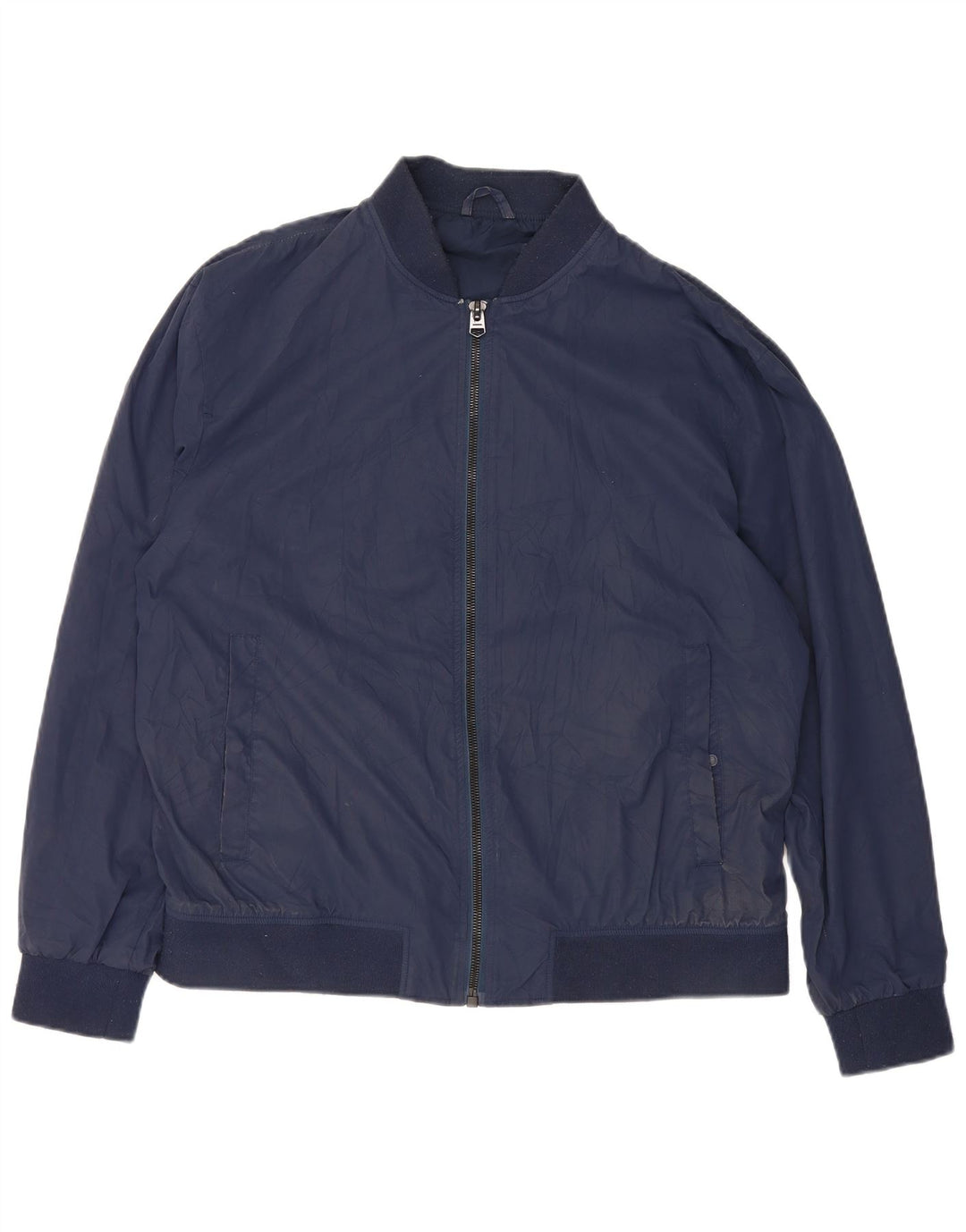 Мужская куртка-бомбер Zara UK 42 XL, темно-синий полиэстер
