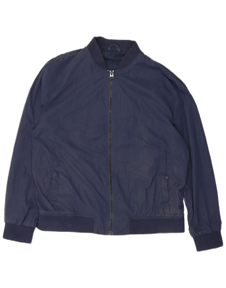 Мужская куртка-бомбер Zara UK 42 XL, темно-синий полиэстер