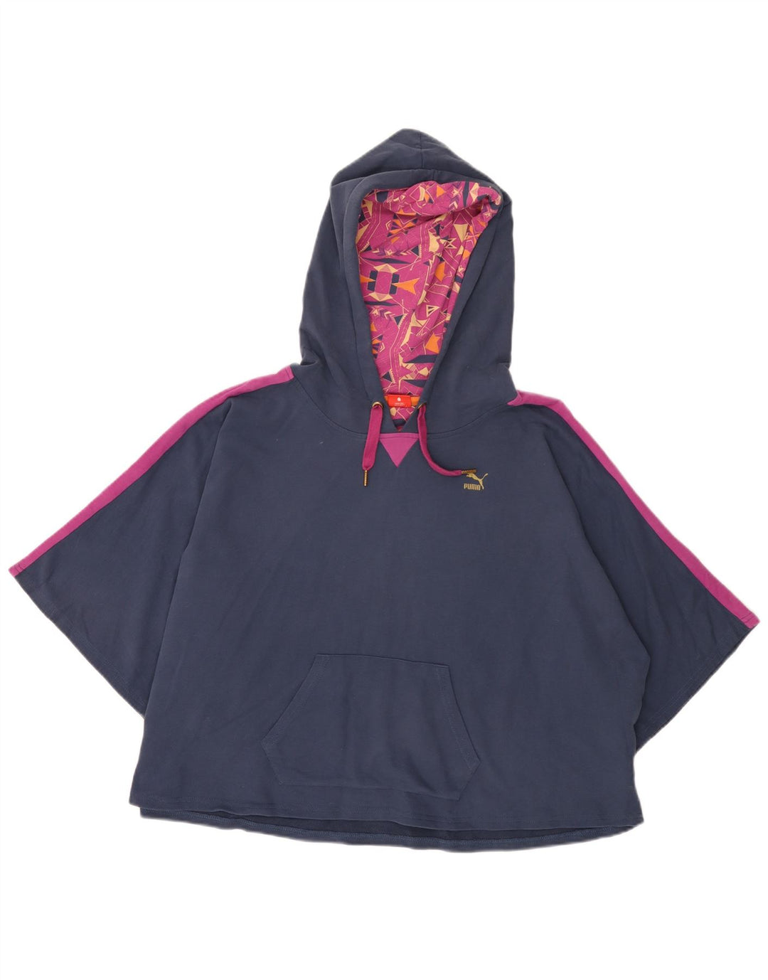 PUMA Женский укороченный джемпер с капюшоном оверсайз UK 12 Medium Navy Blue