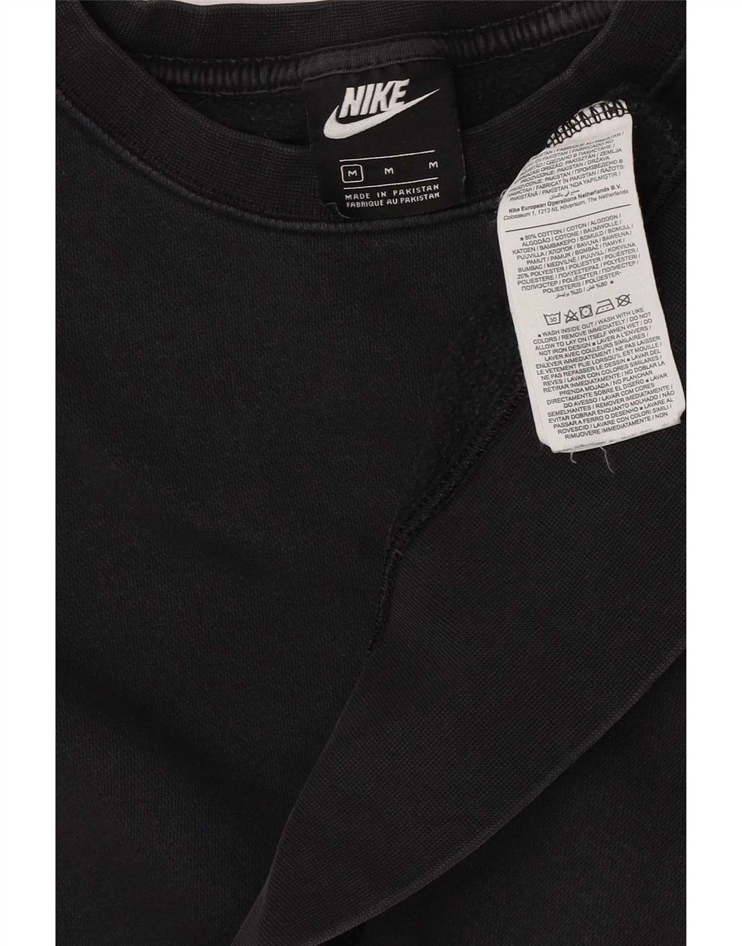 Женский укороченный свитшот оверсайз Nike UK 14, средний черный хлопковый джемпер