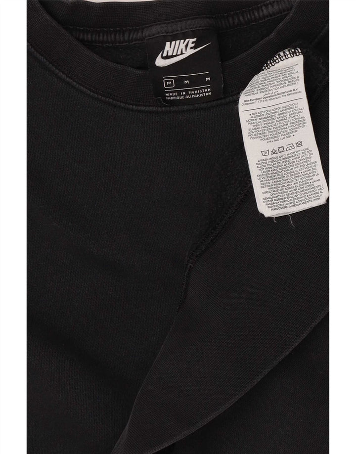 Женский укороченный свитшот оверсайз Nike UK 14, средний черный хлопковый джемпер