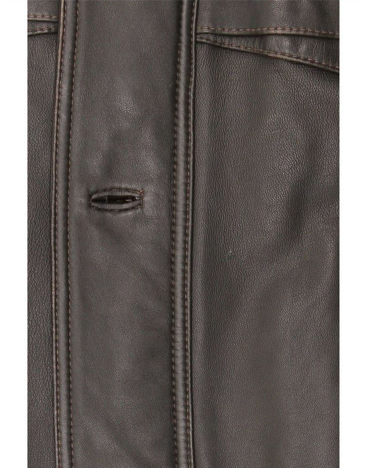 Винтажная мужская кожаная куртка UK 42 XL, черная