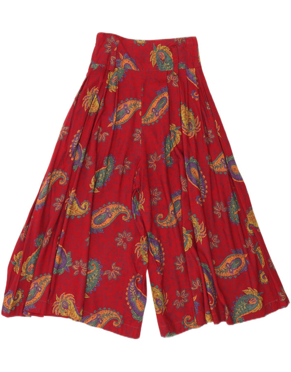 Винтажные женские брюки-шаровары с высокой талией IT 42 Medium W26 L19 Красный Пейсли