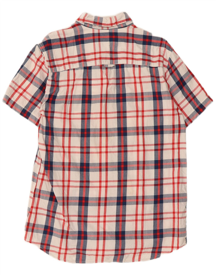 Мужская рубашка с коротким рукавом Jack & Jones, большая белая хлопковая клетка