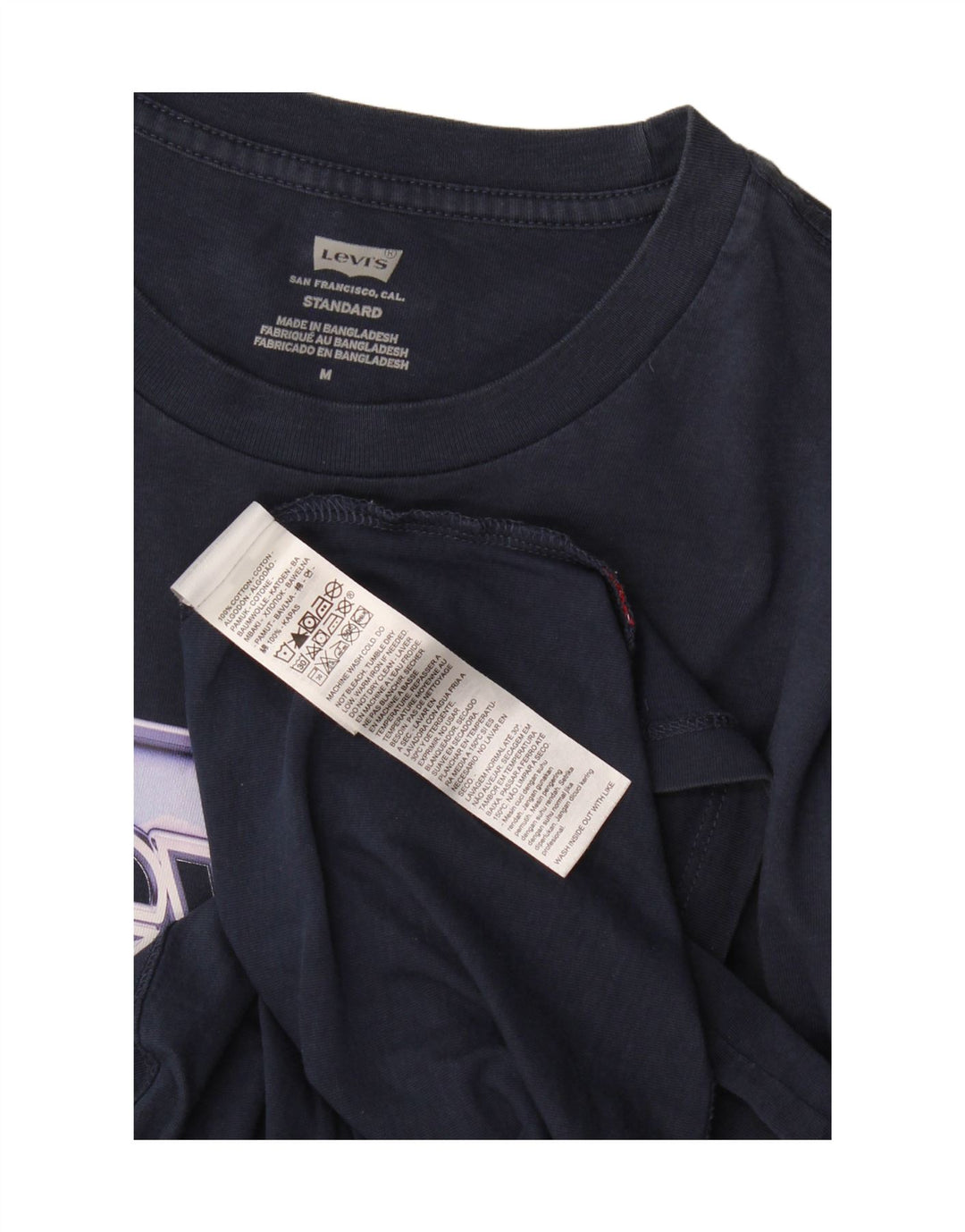 Мужская футболка стандартного кроя Levi's с рисунком, топ среднего размера, темно-синий, хлопок