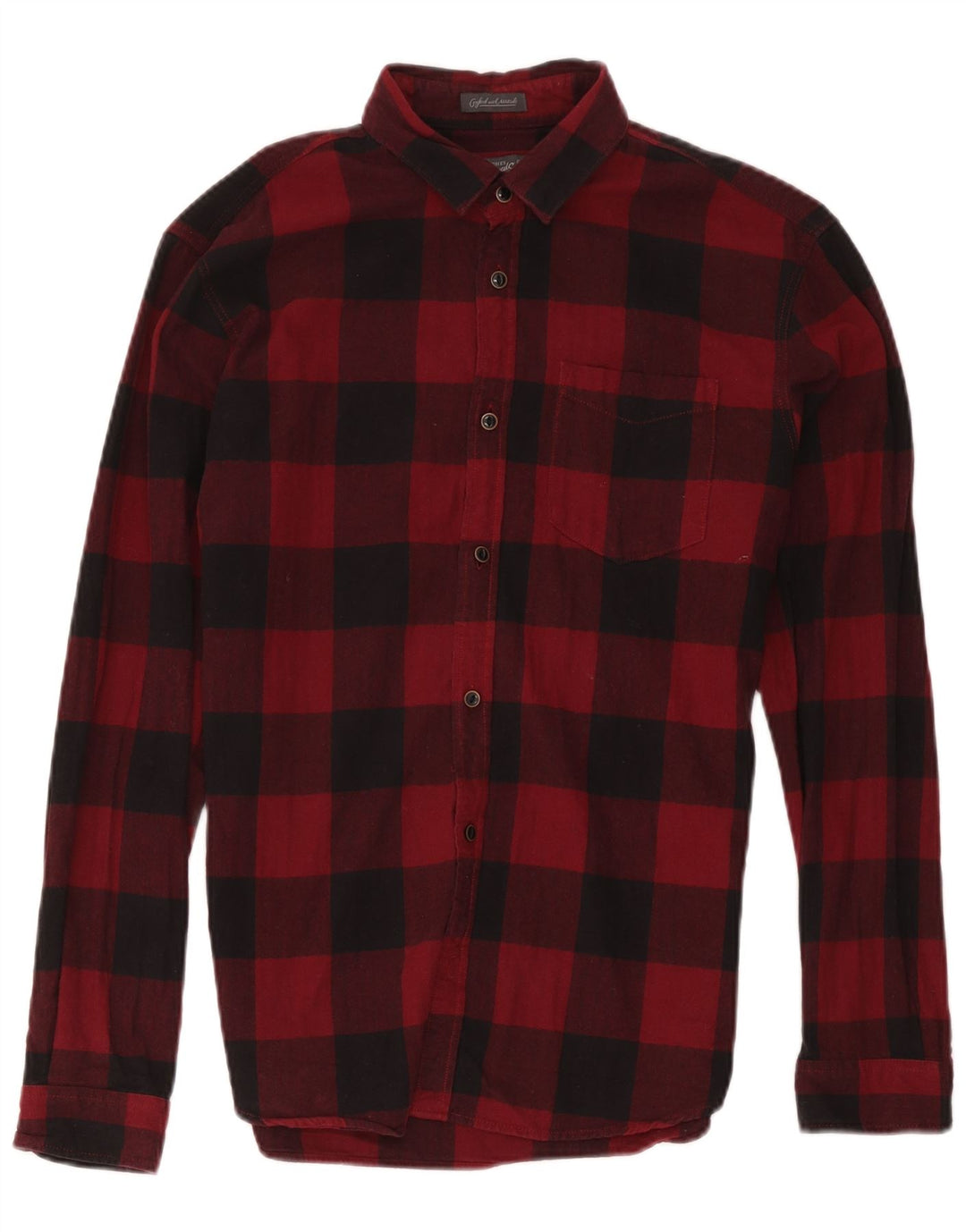Мужская фланелевая рубашка Jack & Jones среднего красного цвета в клетку, хлопок