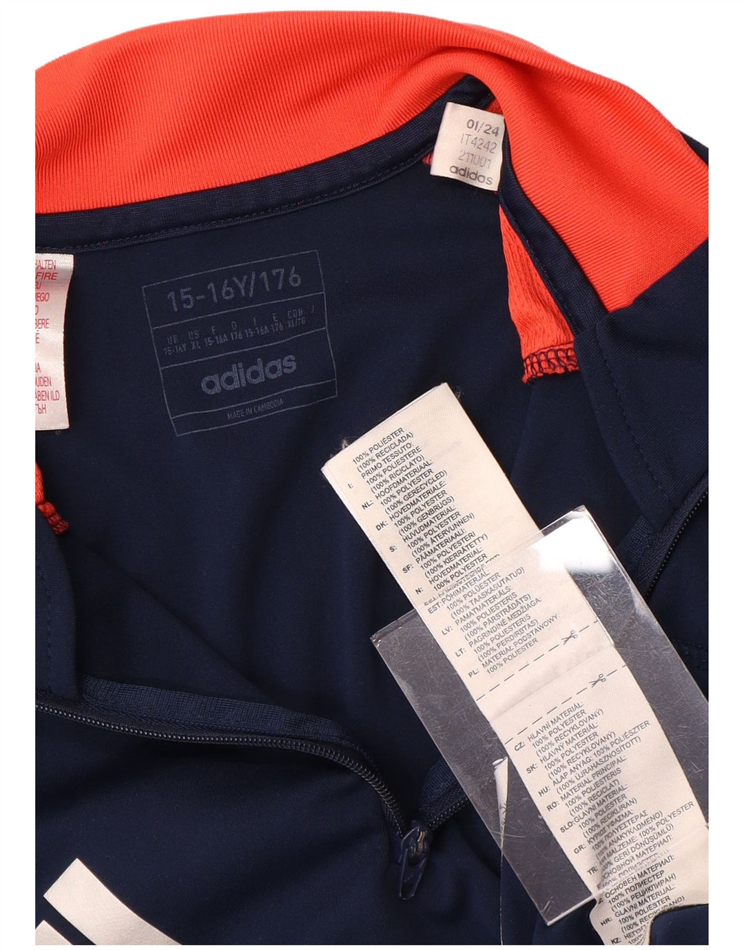 Пуловер спортивный костюм ADIDAS для мальчиков Manchester United, топ 15-16 лет, темно-синий