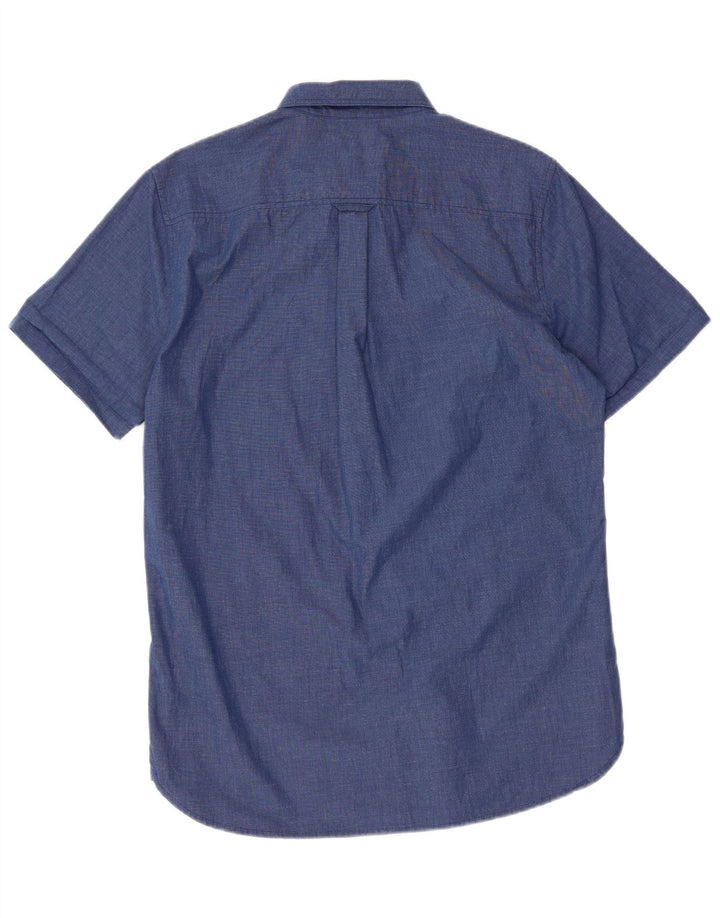 Мужская рубашка с коротким рукавом Superdry, маленькая синяя, хлопок