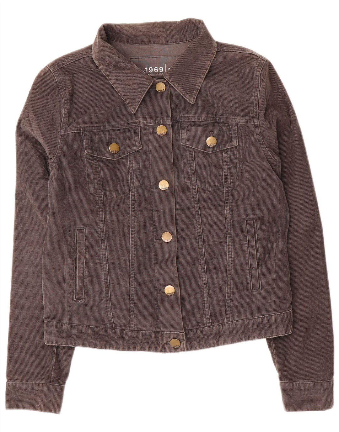 Женская укороченная вельветовая куртка Gap UK 14, хлопок среднего серого цвета