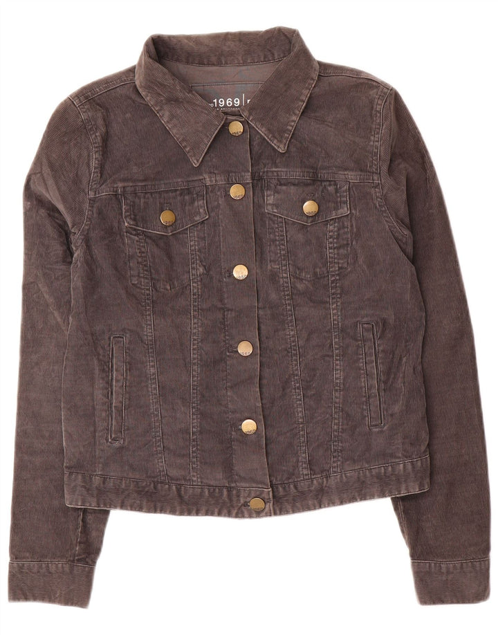 Женская укороченная вельветовая куртка Gap UK 14, хлопок среднего серого цвета