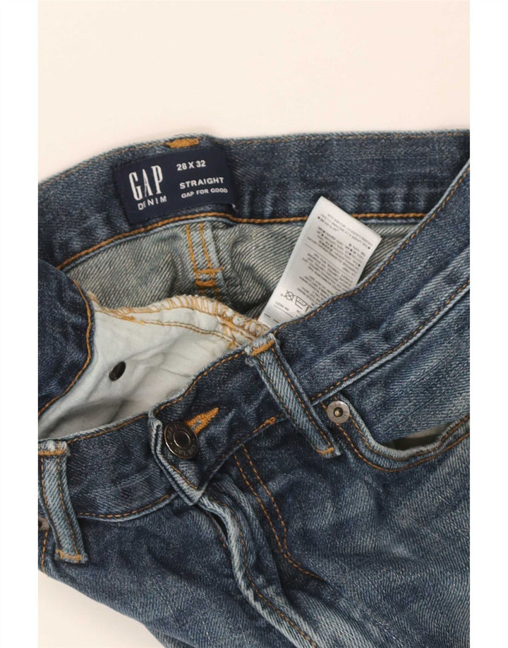 Женские потертые прямые джинсы Gap W28 L32, синий хлопок