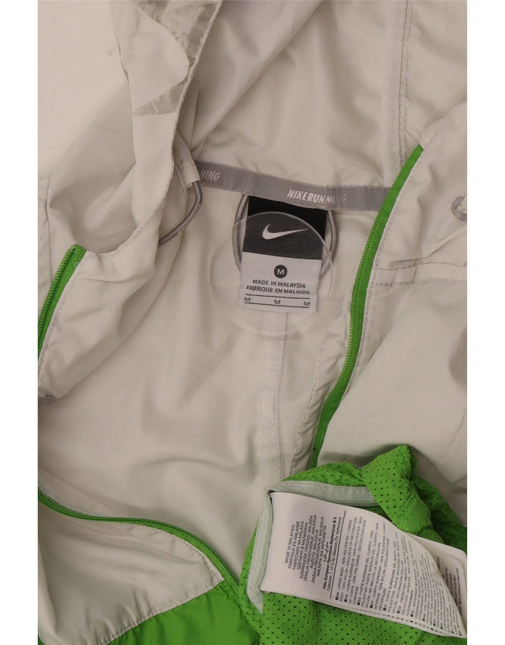 Женская спортивная куртка с капюшоном Nike UK 14, средний белый цвет с цветными блоками