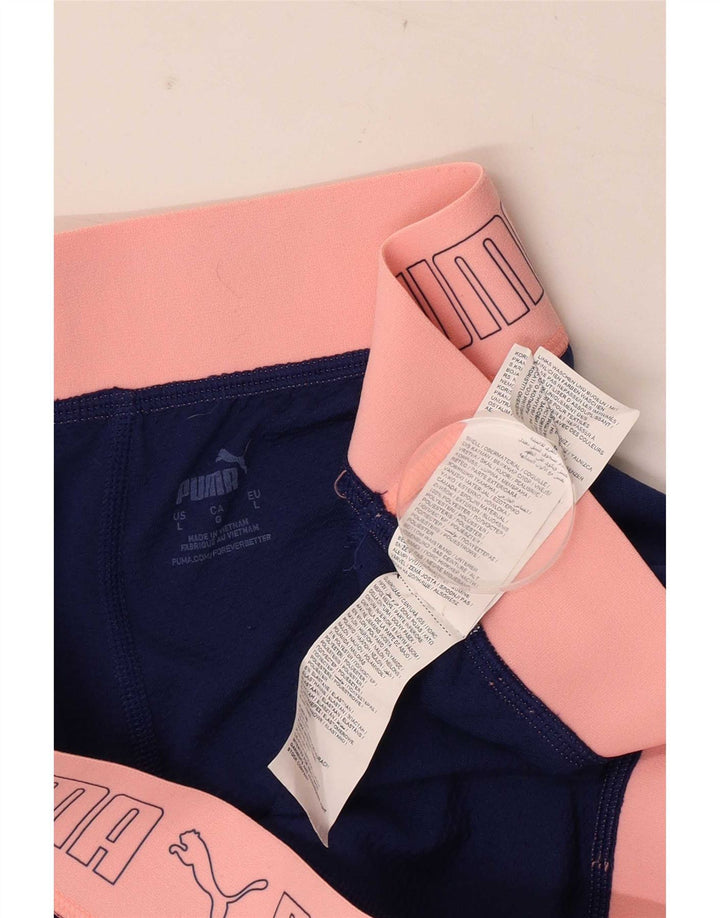 Женские спортивные шорты Puma с графическим рисунком, большие синие полиэстер с цветными блоками
