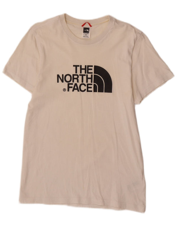Мужская футболка с рисунком The North Face, хлопковый топ среднего размера, белый