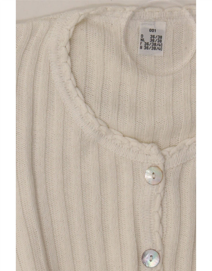 VINTAGE Womens Cardigan Top EU 36/38 Small White Polyacrylic Vintage Vintage and Second-Hand Vintage from Messina Hembry 