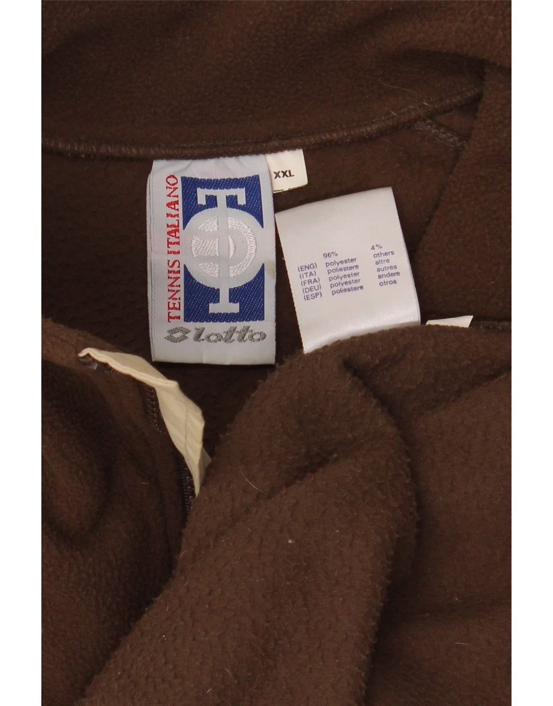 LOTTO Мужской флисовый джемпер с воротником на молнии 2XL коричневый полиэстер