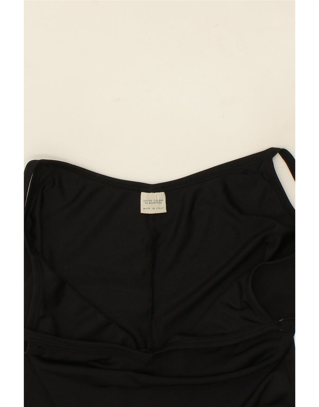 BENETTON Womens A-Line Dress UK 12 Medium Black Polyester Vintage Benetton and Second-Hand Benetton from Messina Hembry 