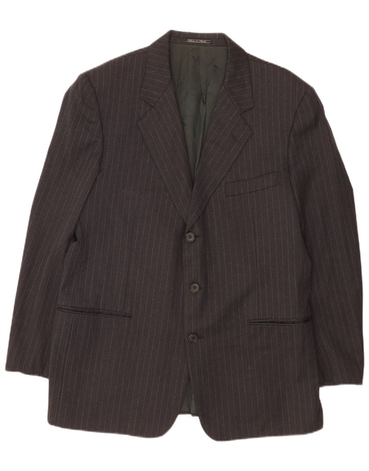 Мужской пиджак Trussardi на 3 пуговицах IT 52 XL, серая полоска из натуральной шерсти