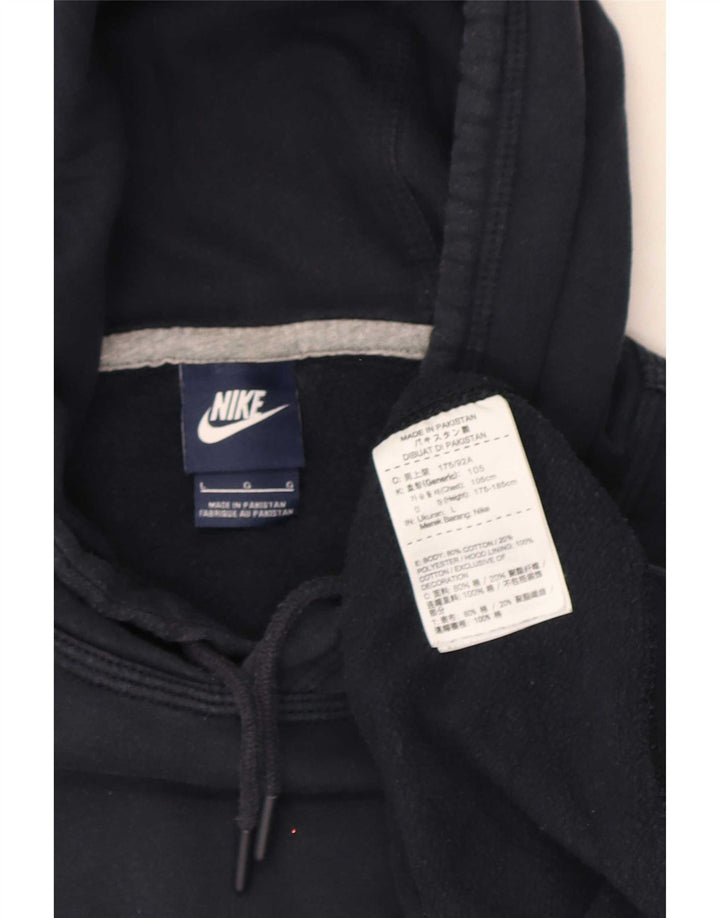 Мужской джемпер с капюшоном Nike, большой размер, темно-синий, хлопок