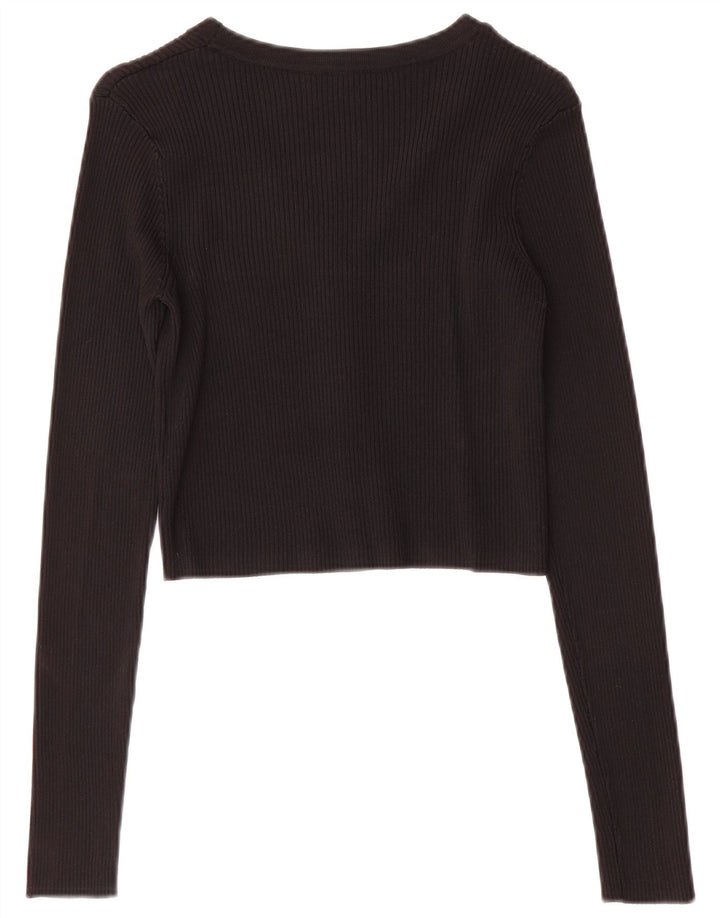 Женский кардиган с длинными рукавами Zara UK 8, маленький, черный, полиамид