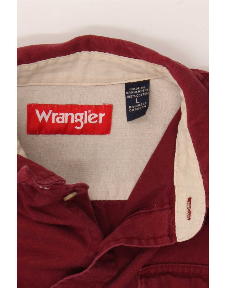 Мужская рубашка Wrangler, большая бордовая, хлопок