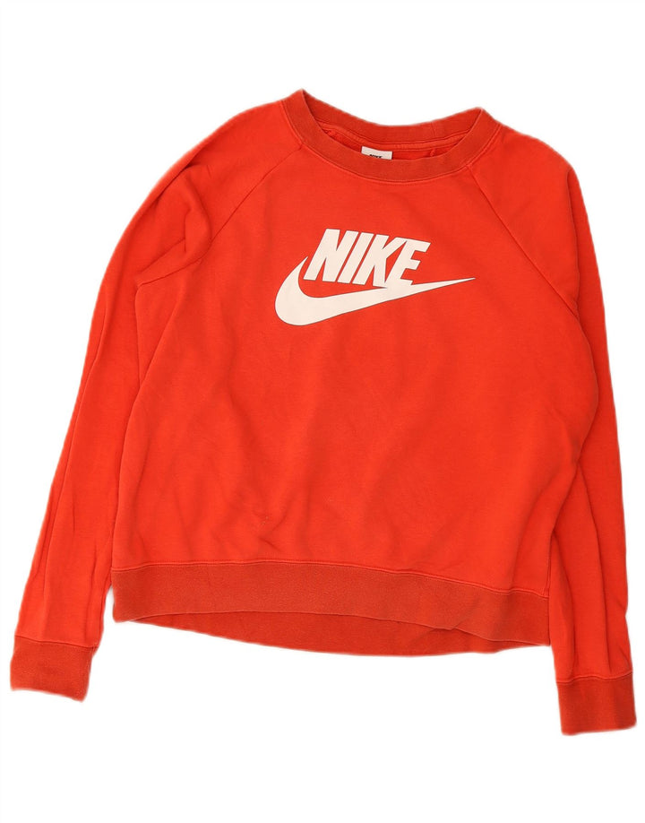Женский свитер с рисунком Nike UK 14, хлопковый средний красный