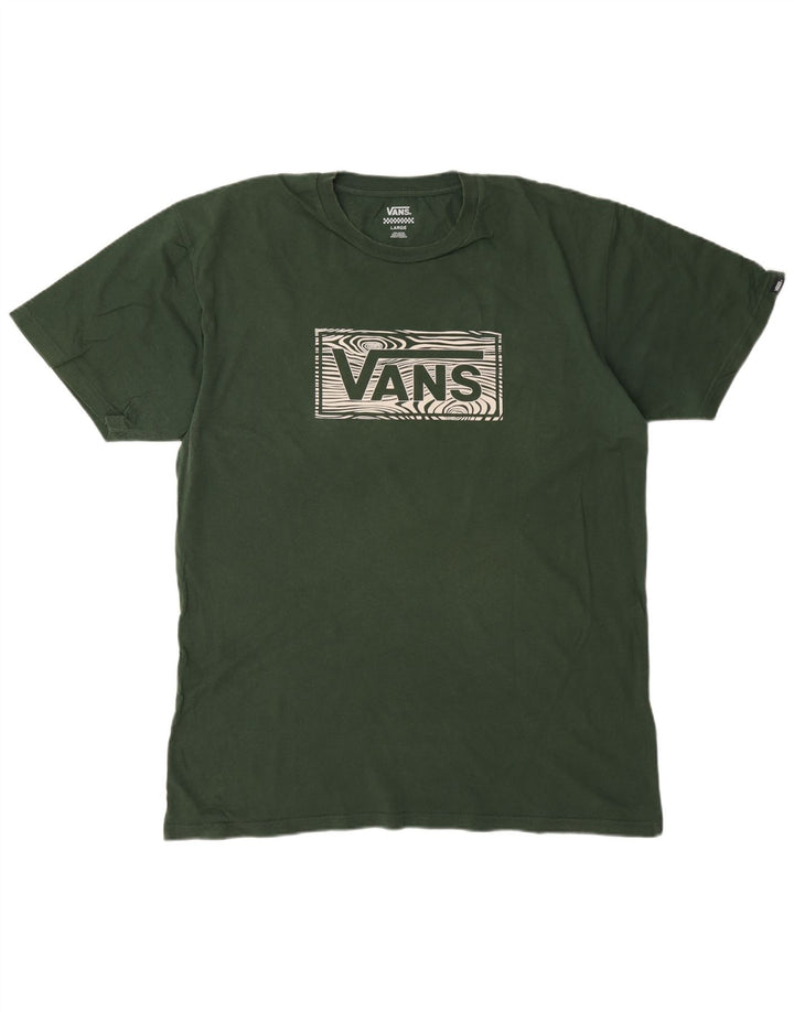 Мужская футболка с рисунком Vans, большой зеленый хлопок