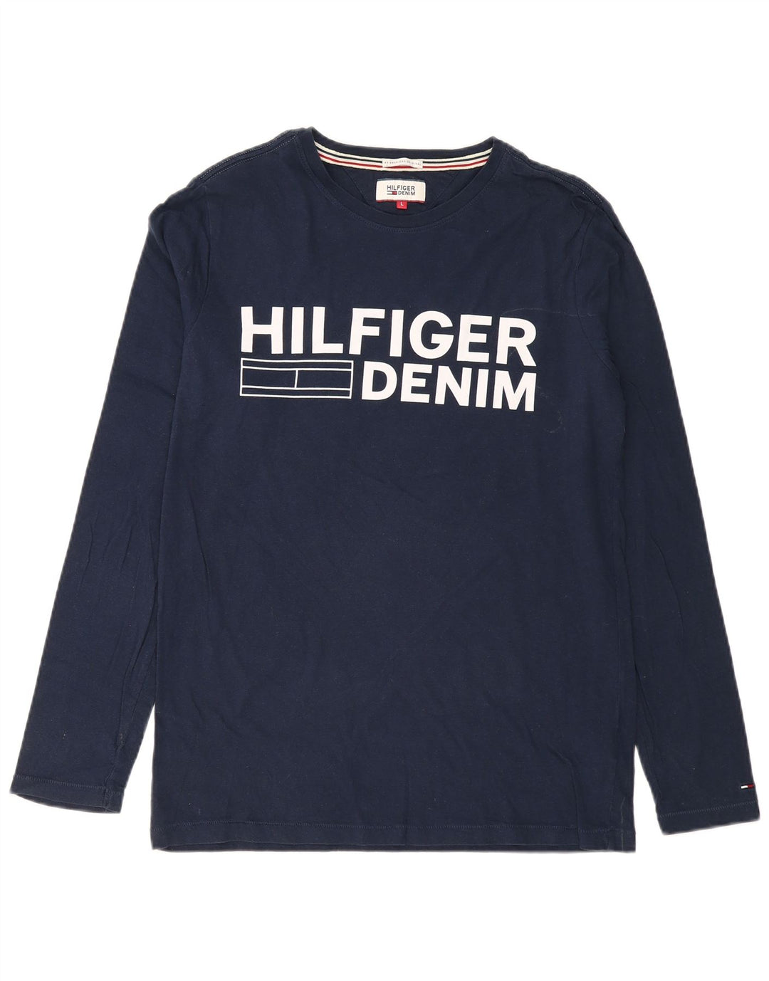 TOMMY HILFIGER Мужской топ с длинными рукавами и рисунком, большой размер, темно-синий, хлопок