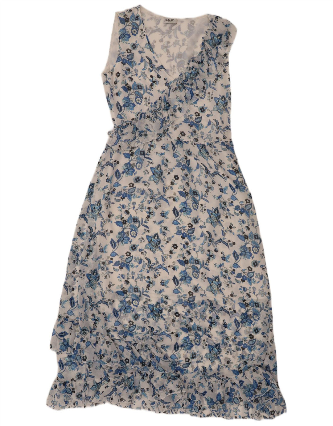 Женское платье макси без рукавов LIU JO IT 40, маленькое белое с цветочным принтом