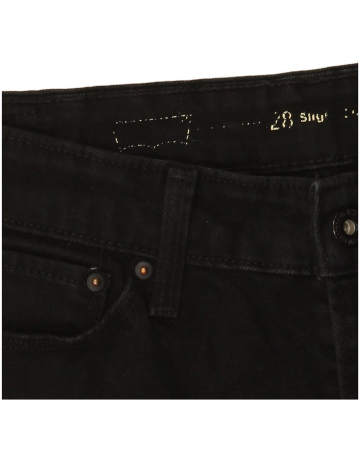 Женские слегка пышные узкие джинсы Levi's W28 L28, черные