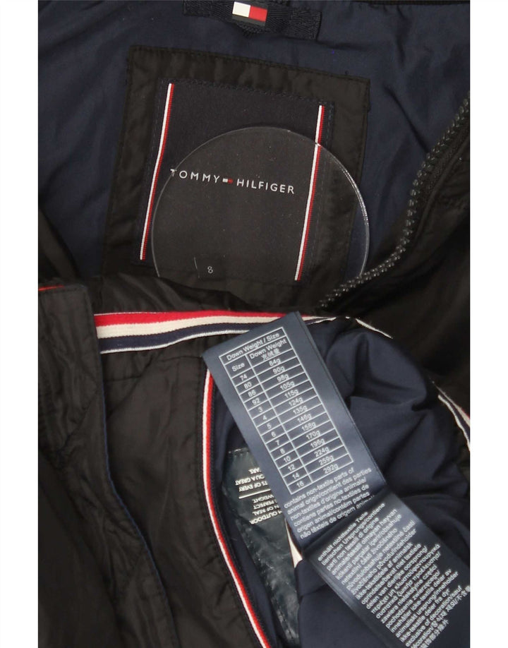 Tommy Hilfiger Утепленная куртка с капюшоном для мальчиков 7-8 лет, черный полиэстер