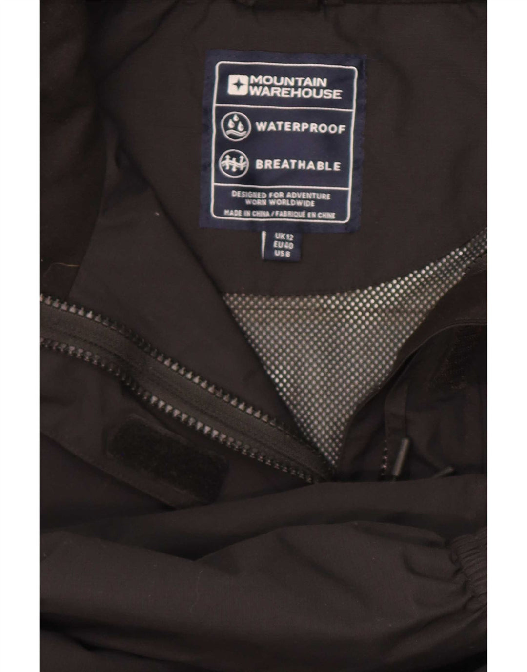 Женская дождевик с капюшоном Mountain Warehouse UK 12, средний черный полиэстер