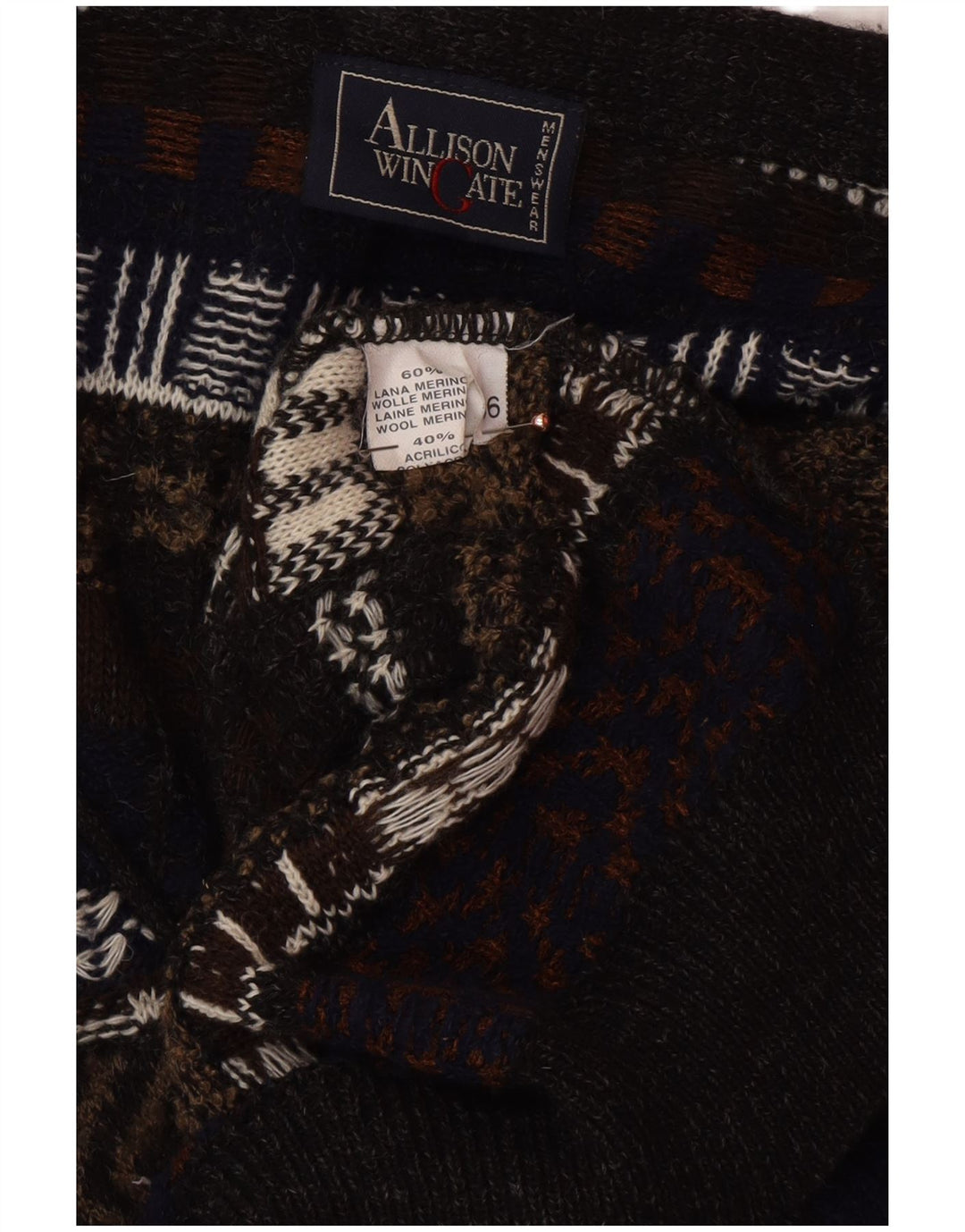 ALLISON WINGATE Мужской кардиган-свитер IT 56 2XL Разноцветный Fair Isle