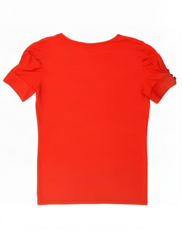 Женская футболка Guess с коротким рукавом и графическим рисунком Top UK 12, средний красный логотип