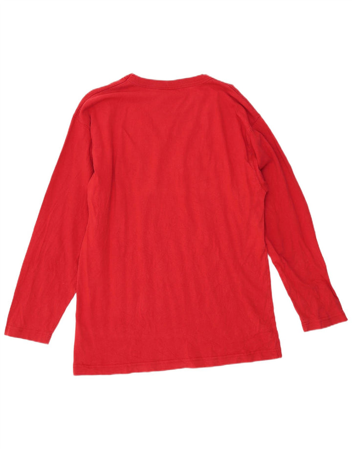 Мужской топ с рисунком Champion, большой красный, с длинным рукавом