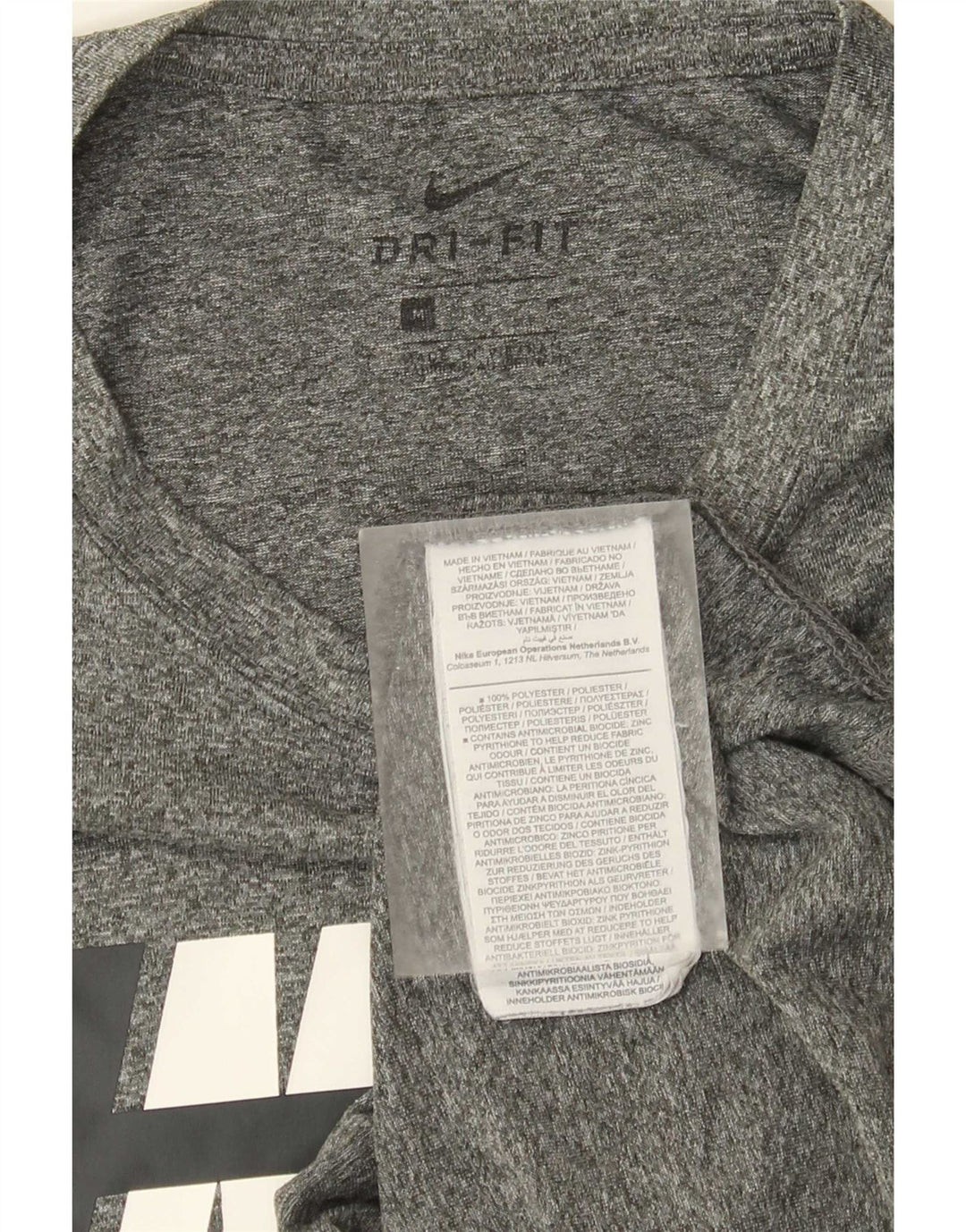 Мужская футболка Nike Dri Fit с графическим рисунком, топ из полиэстера среднего серого цвета с крапинками