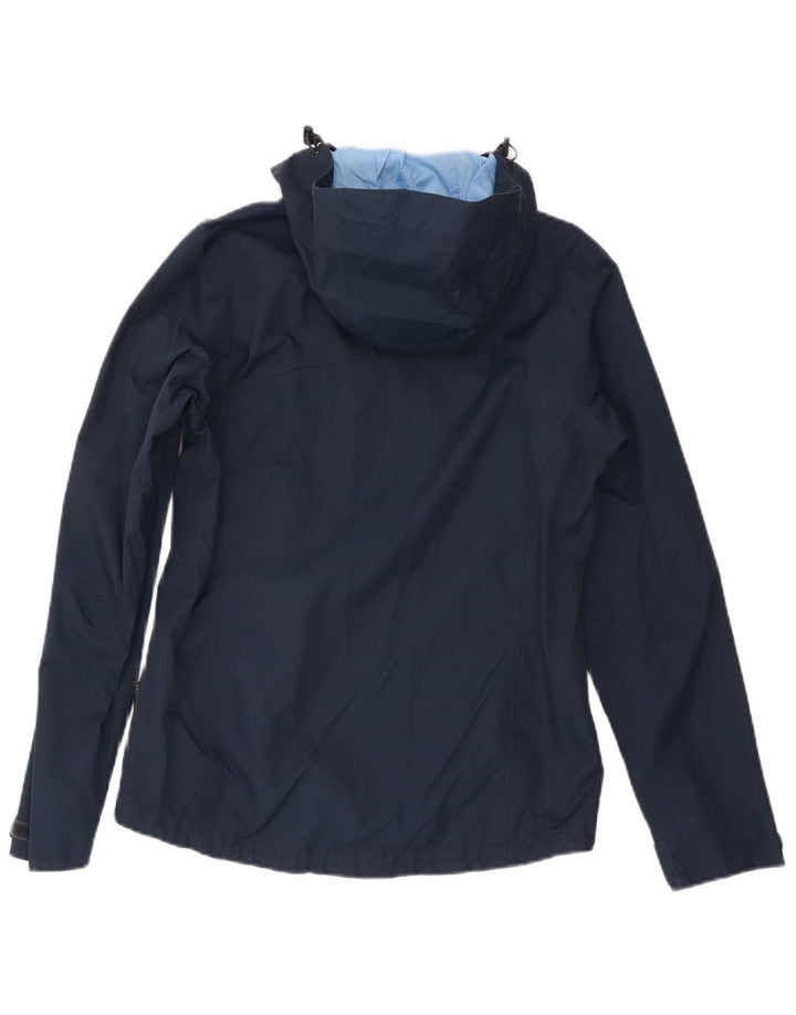 Женская дождевик с капюшоном Jack Wolfskin UK 12/14, средний темно-синий полиамид