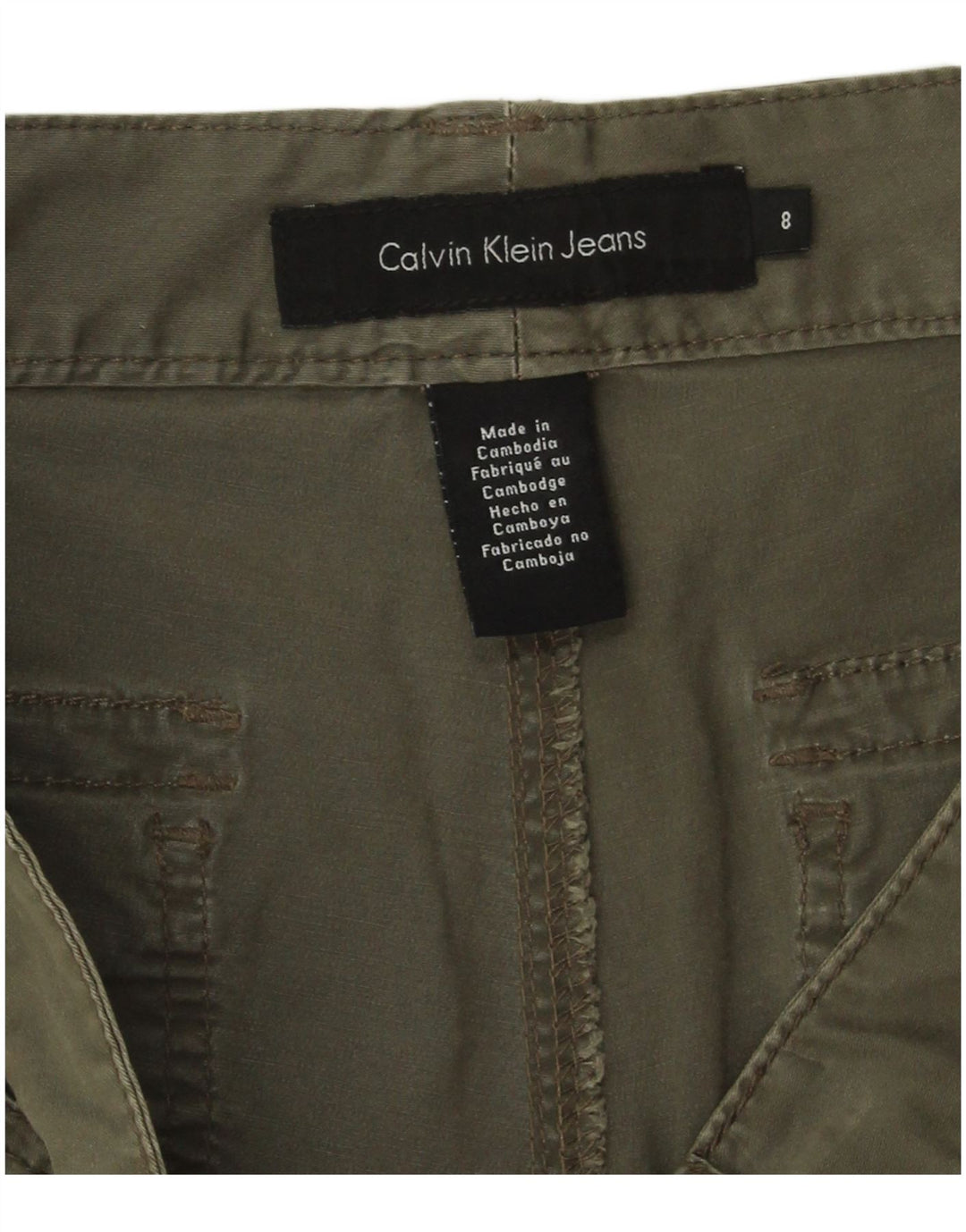 Женские шорты-бермуды Calvin Klein US 8 Medium W30 Хаки Хлопок
