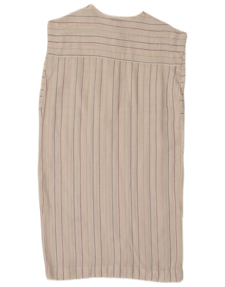 Винтажное женское платье прямого кроя без рукавов IT 42, средний цвет в белую полоску