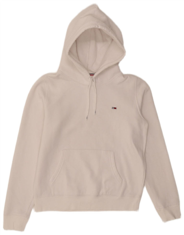 TOMMY HILFIGER Женский джемпер с капюшоном оверсайз UK 10, маленький белый