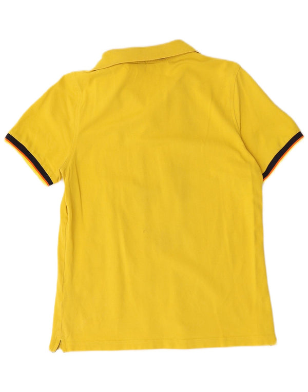 K-Way Mens Polo Shirt Medium Yellow Striped Cotton