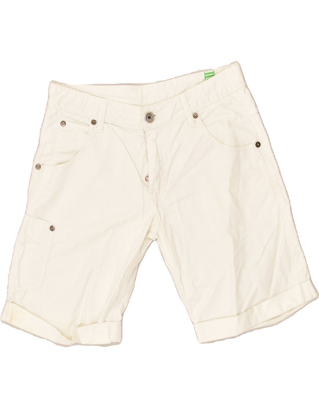 BIKKEMBERGS Womens Denim Shorts W31 Medium White Cotton | Vintage Bikkembergs | Thrift | Second-Hand Bikkembergs | Used Clothing | Messina Hembry 