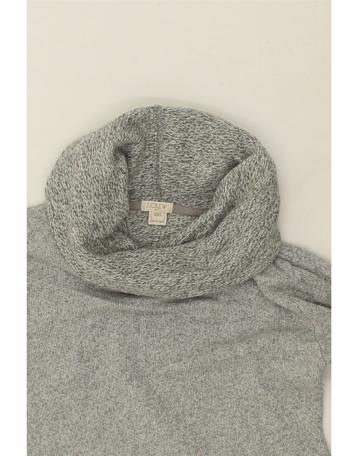 J. CREW Womens Roll Neck Jumper Sweater UK 2 2XS Grey Cotton | Vintage J. Crew | Thrift | Second-Hand J. Crew | Used Clothing | Messina Hembry 