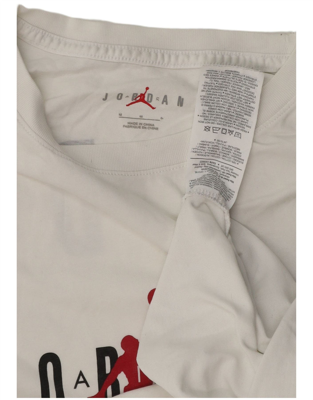 Мужская футболка с рисунком JORDAN, топ среднего размера, белый хлопок, хлопок