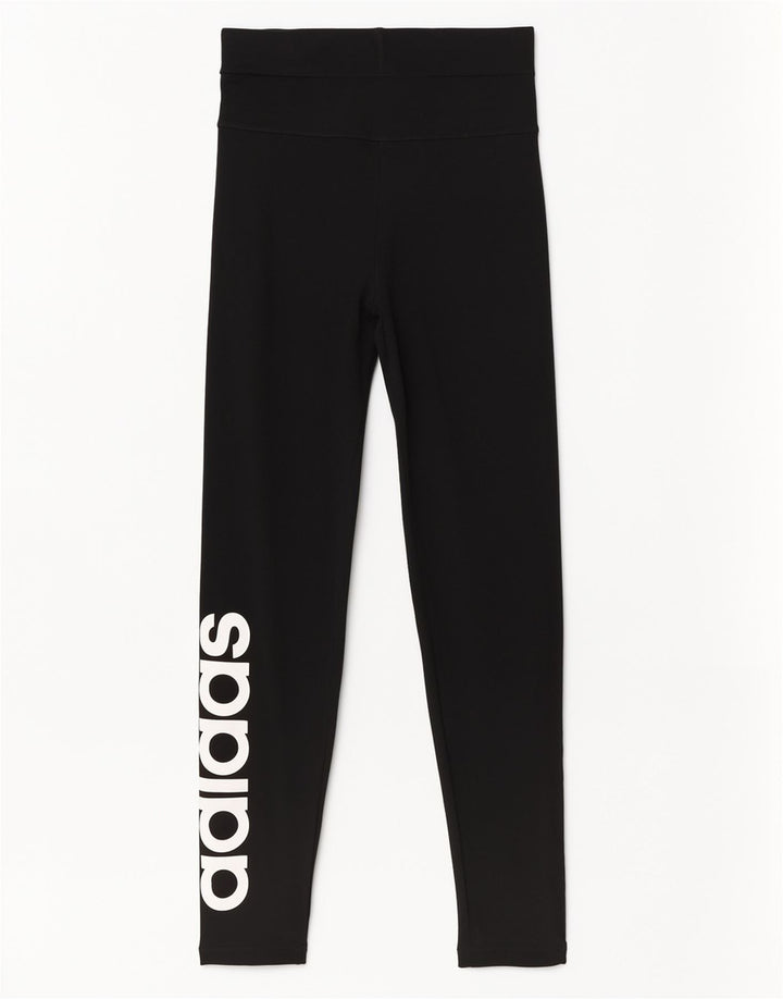 Женские леггинсы Adidas с рисунком, средние черные спортивные